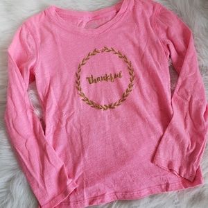 Girls Fall Thankful LS Shirt size 6 Pink